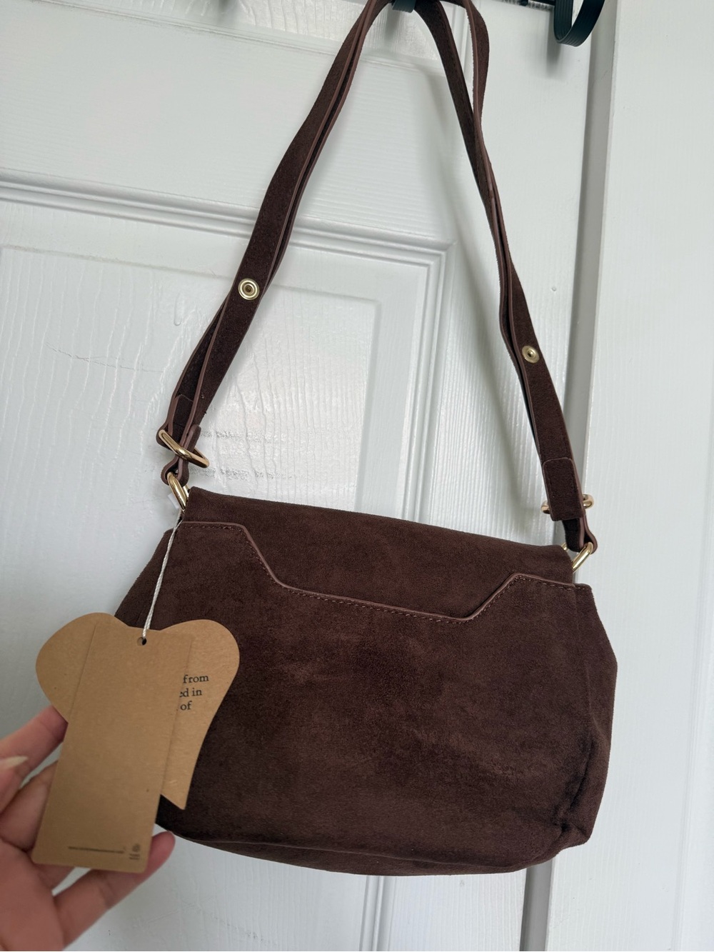 Vivienne Westwood Brown Suede Orb Flap Shoulder Bag - Picture 10 of 11